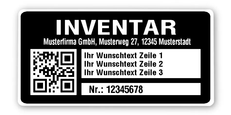 Inventaretiketten mit Barcode